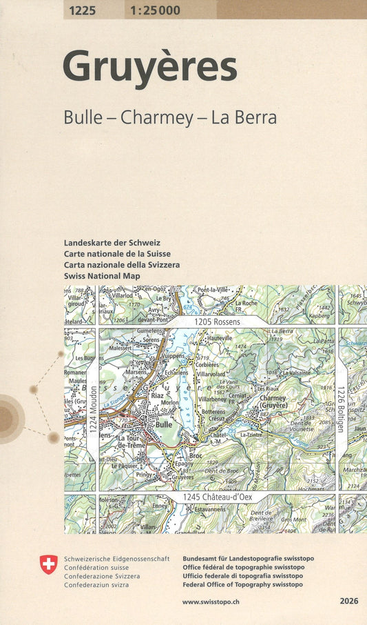 Gruyeres : Switzerland 1:25,000 Topographic Map #1225