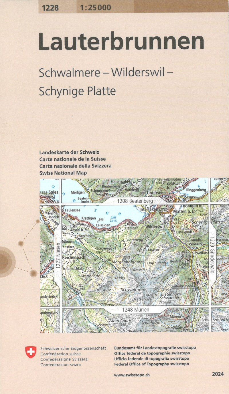 Lauterbrunnen : Switzerland 1:25,000 Topographic Map #1228