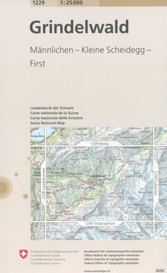 Grindelwald - Mannlichen - Kleine Scheidegg - First : Switzerland 1:25,000 Topographic Map #1229