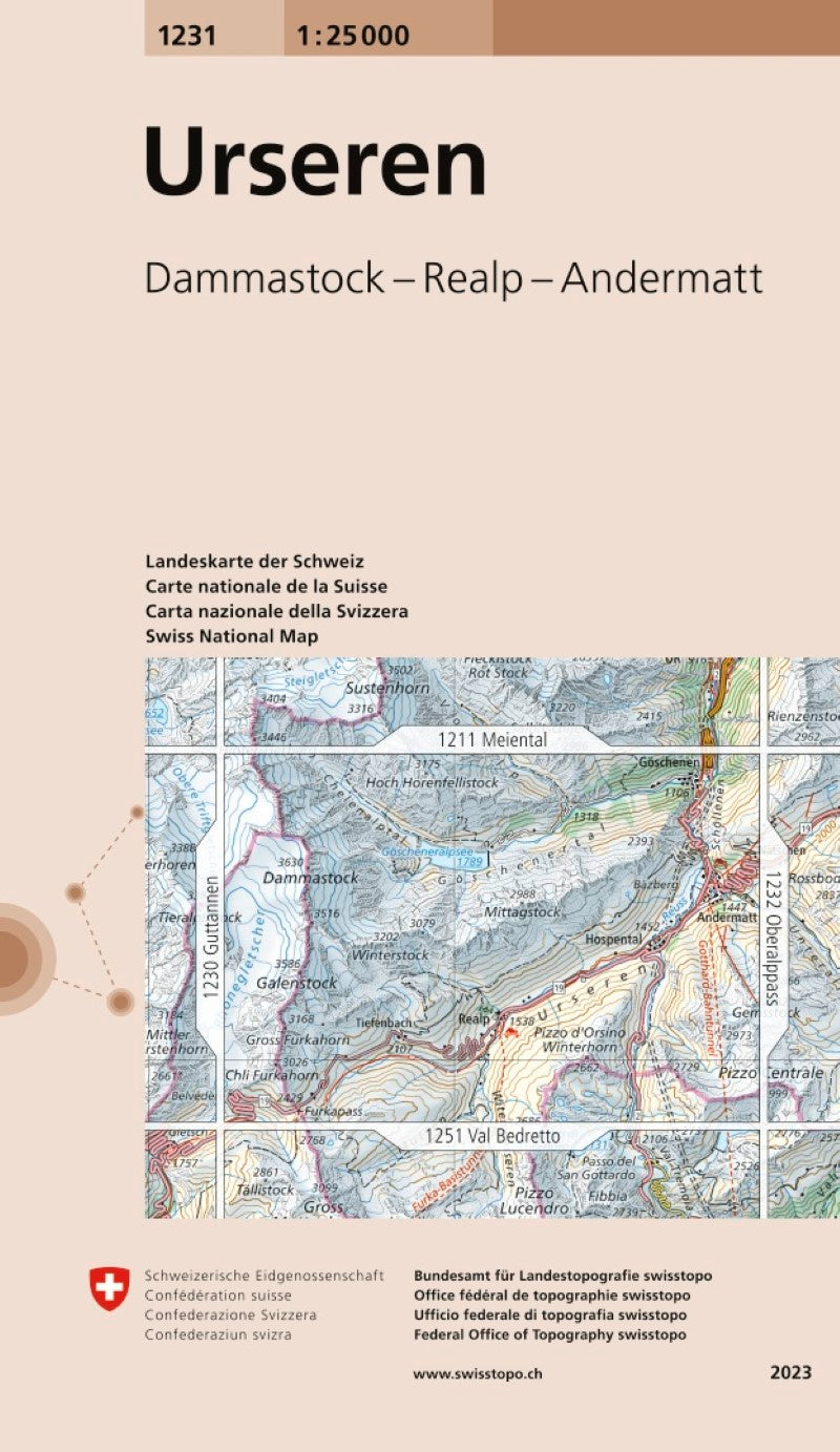 Urseren: Switzerland 1:25,000 Topographic Map #1231