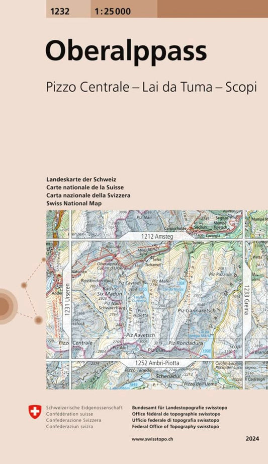 Oberalppass : Switzerland 1:25,000 Topographic Map #1232