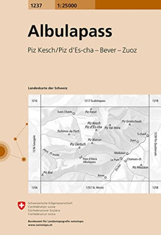 Albulapass : Switzerland 1:25,000 Topographic Map #1237