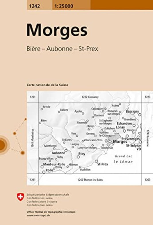 Morges : Switzerland 1:25,000 Topographic Map #1242