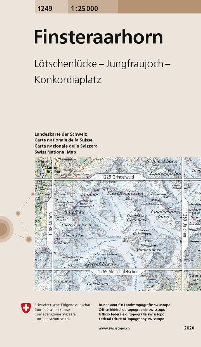 Finsteraarhorn : Switzerland 1:25,000 Topographic Map #1249