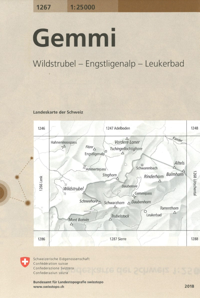 Gemmi : Switzerland 1:25,000 Topographic Map #1267