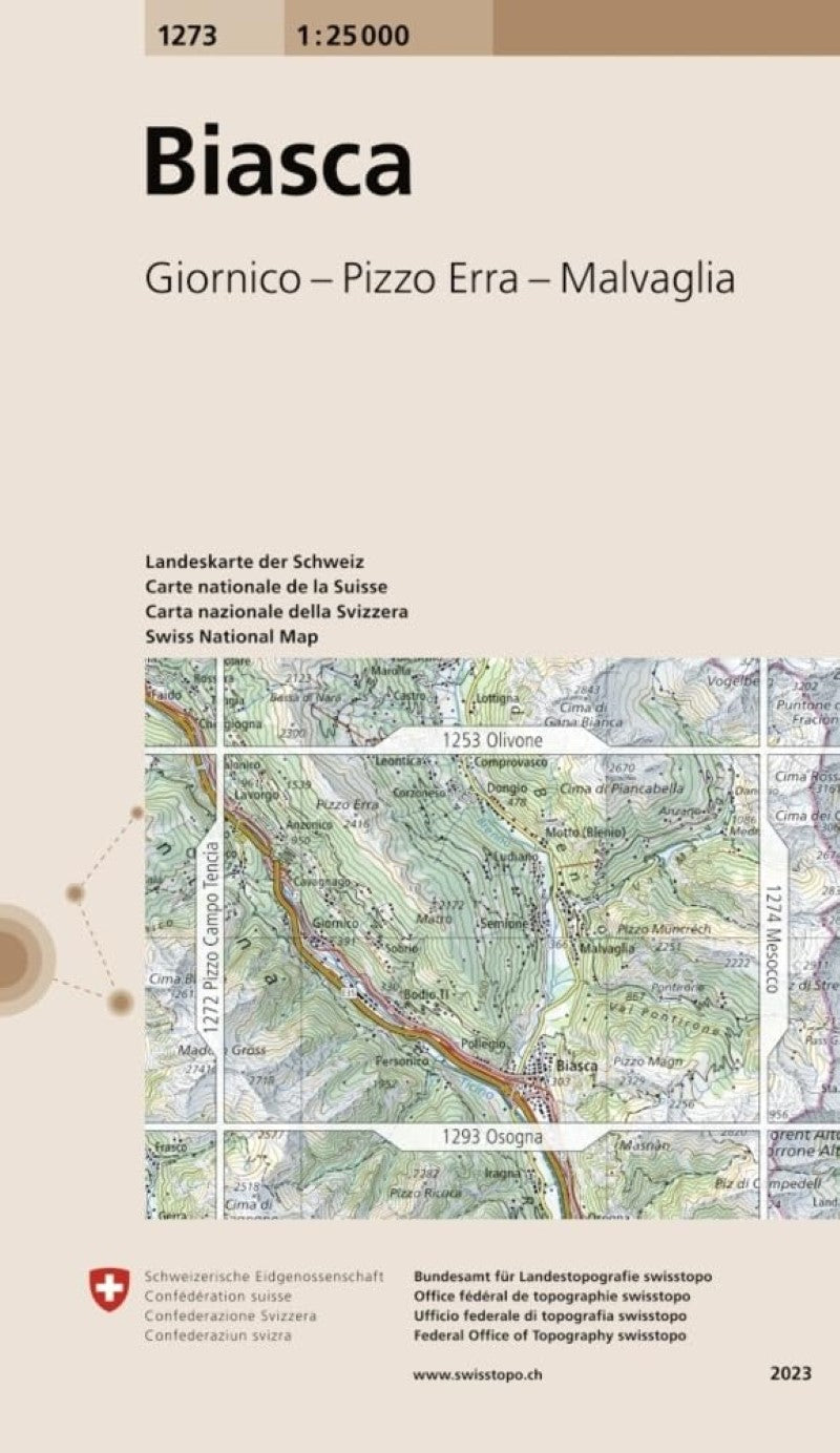 Biasca : Switzerland 1:25,000 Topographic Map #1273