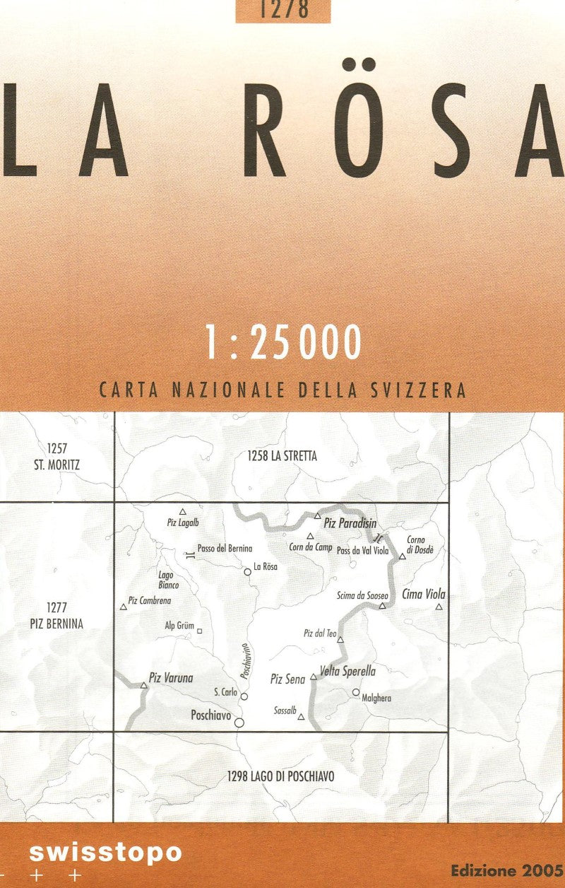 La Rosa : Switzerland 1:25,000 Topographic Map #1278