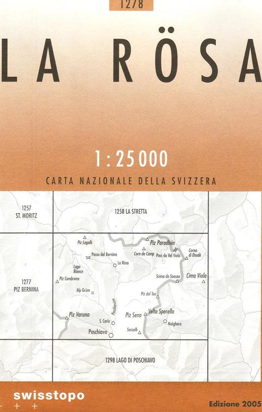 La Rosa : Switzerland 1:25,000 Topographic Map #1278