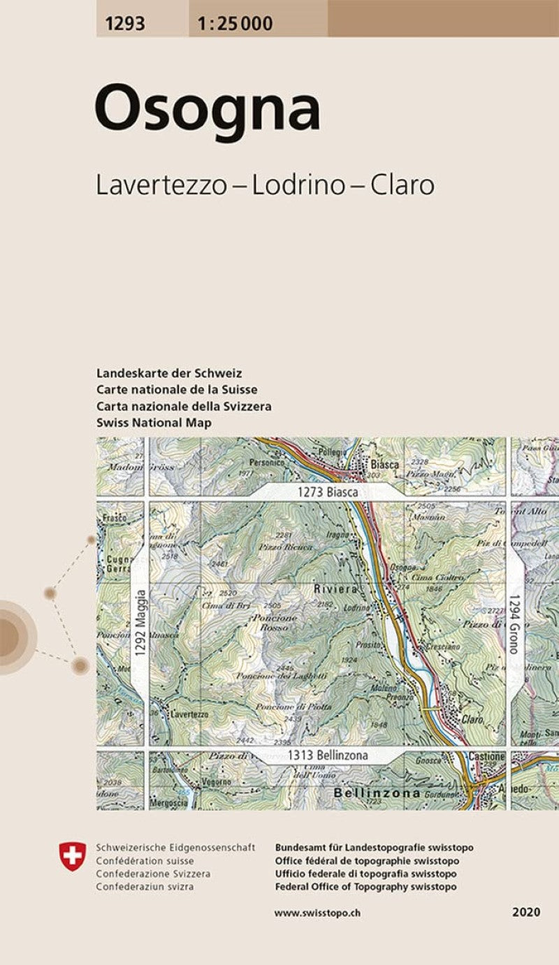 Osogna : Switzerland 1:25,000 Topographic Map #1293