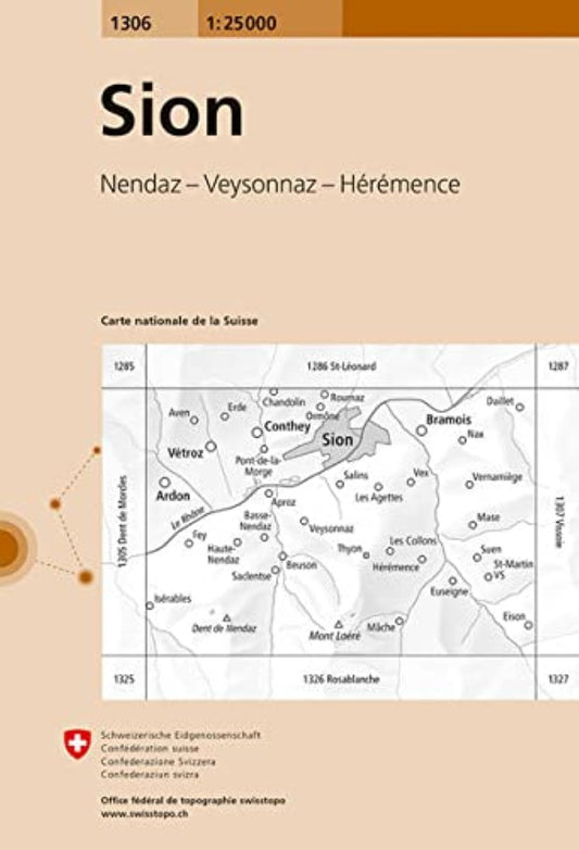 Sion : Switzerland 1:25,000 Topographic Map #1306