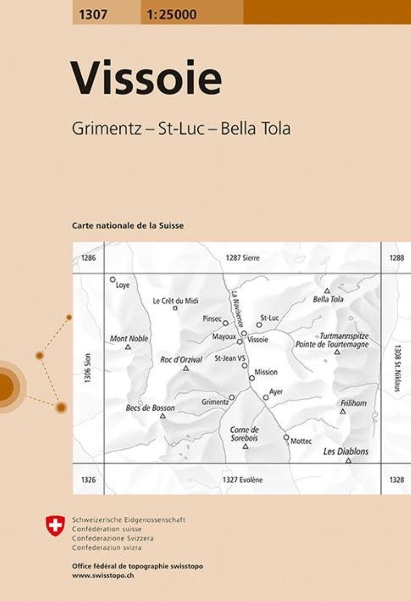 Vissoie : Switzerland 1:25,000 Topographic Map #1307