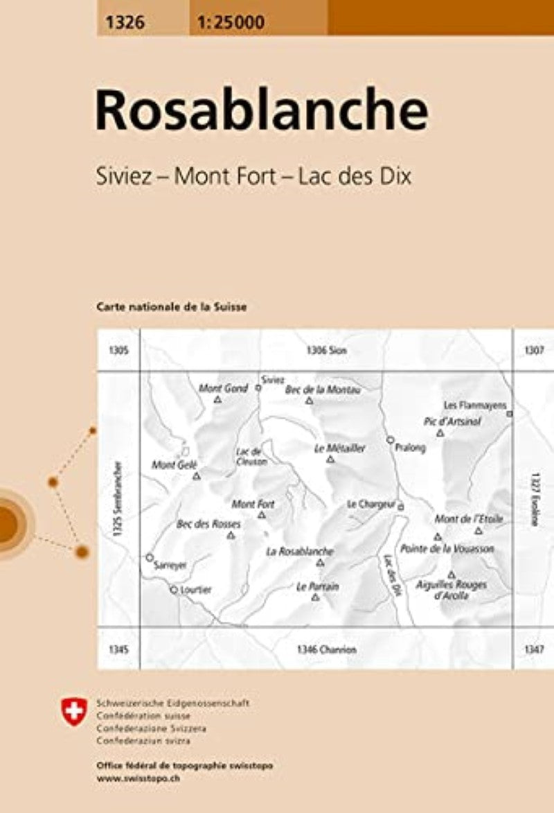 Rosablanche : Switzerland 1:25,000 Topographic Map #1326