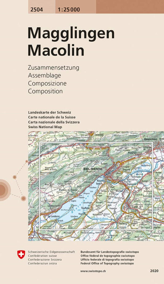 Magglingen - Macolin : Switzerland 1:25,000 Combination Topographic Map #2504