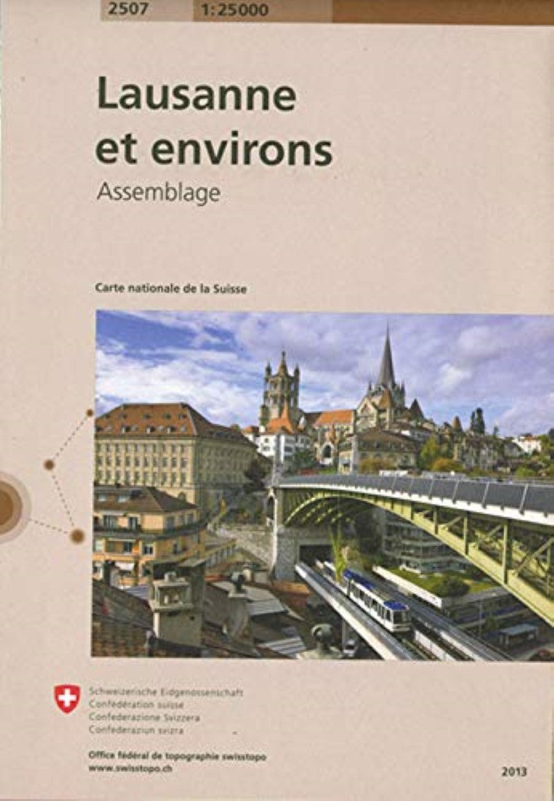 Lausanne et Environs : Switzerland 1:25,000 Combination Topographic Map #2507