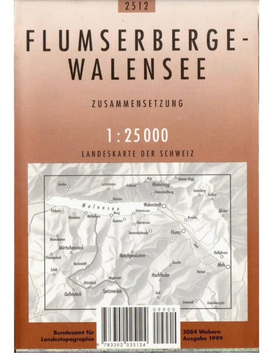 Flumserberge - Walensee : Switzerland 1:25,000 Combination Topographic Map #2512