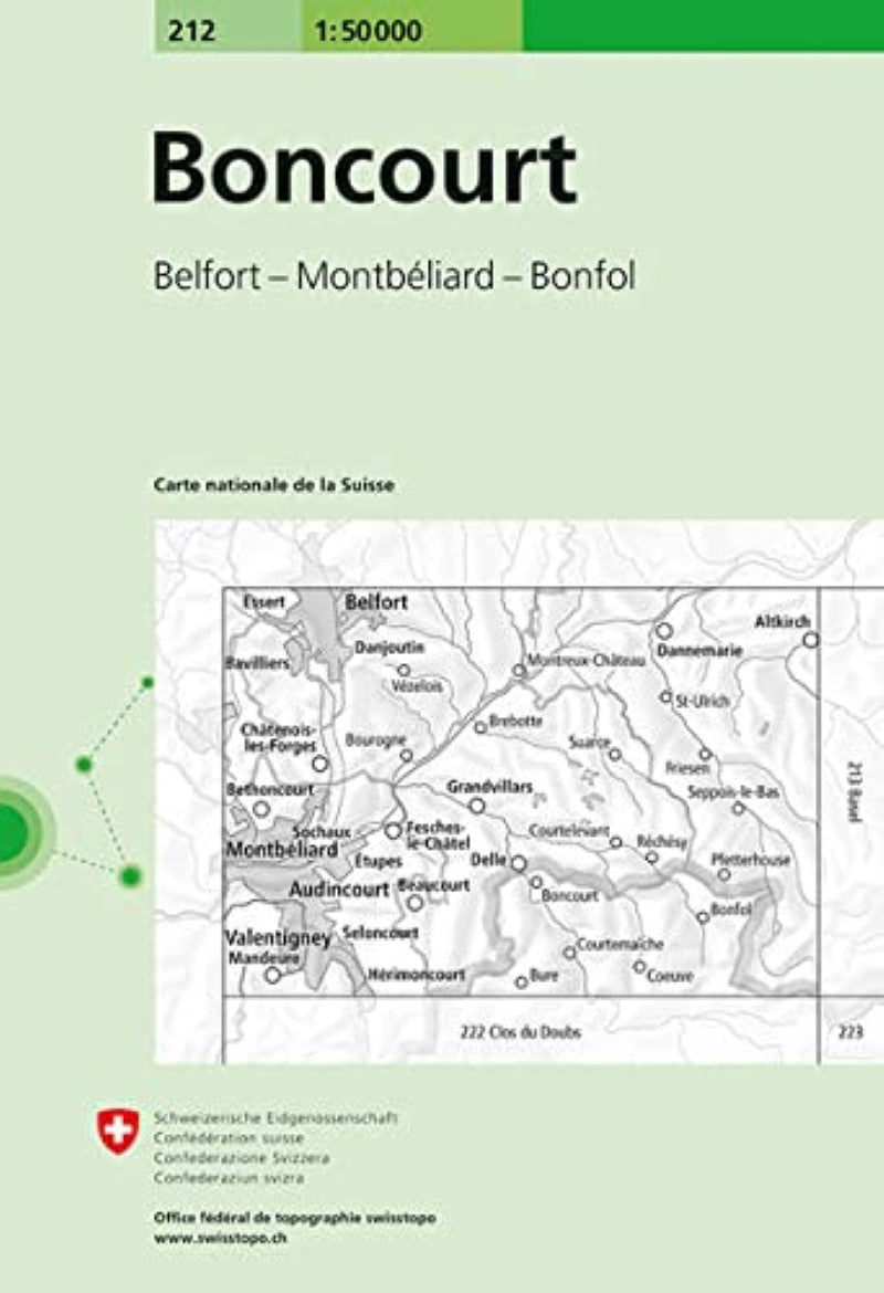 Boncourt : Switzerland 1:50,000 Topographic Map #212