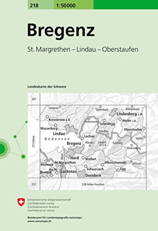 Bregenz : Switzerland 1:50,000 Topographic Map #218