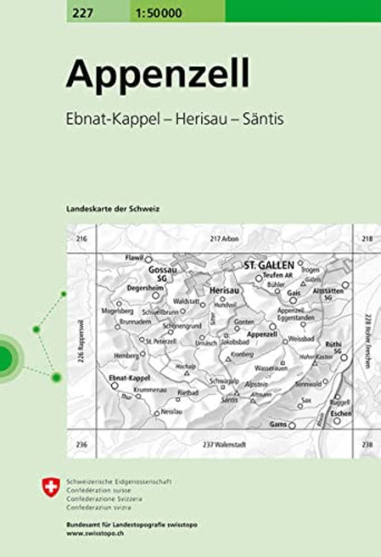 Appenzell : Switzerland 1:50,000 Topographic Map #227