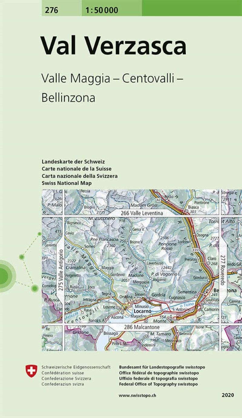 Val Verzasca : Switzerland 1:50,000 Topographic Map #276