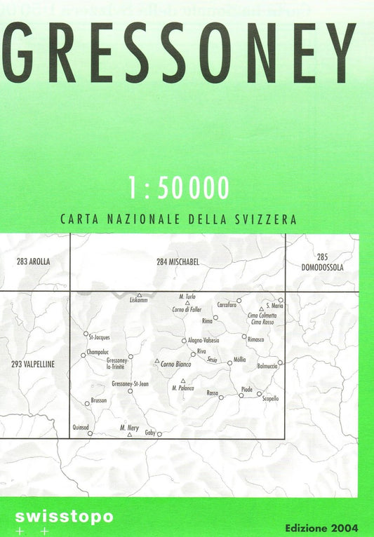 Gressoney : Switzerland 1:50,000 Topographic Map #294