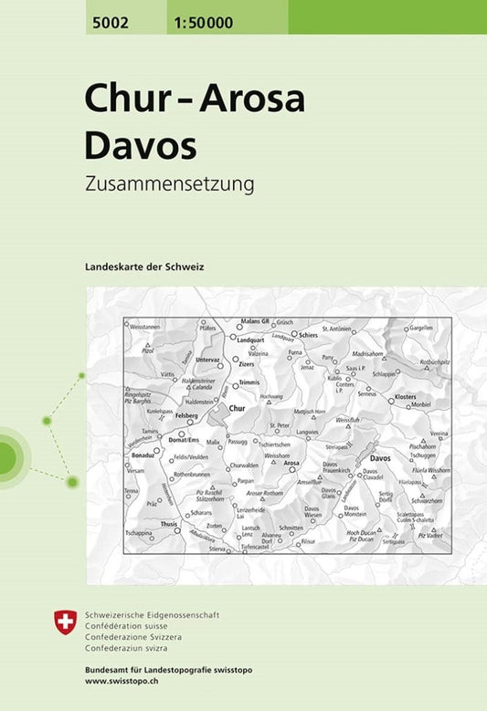 Chur-Arosa-Davos : Switzerland 1:50,000 Topographic Map Series #5002