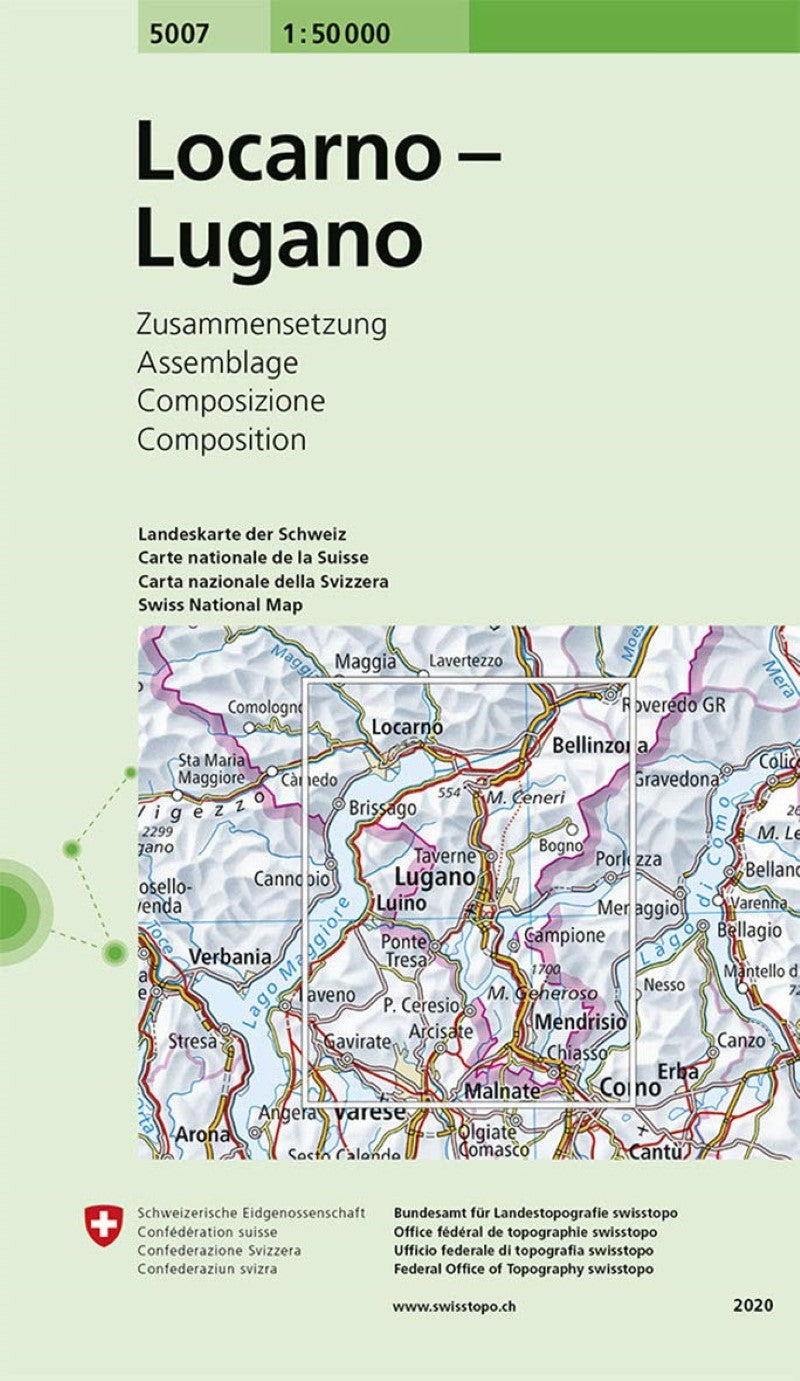 Locarno - Lugano : Switzerland 1:50,000 Topographic Map Series #5007