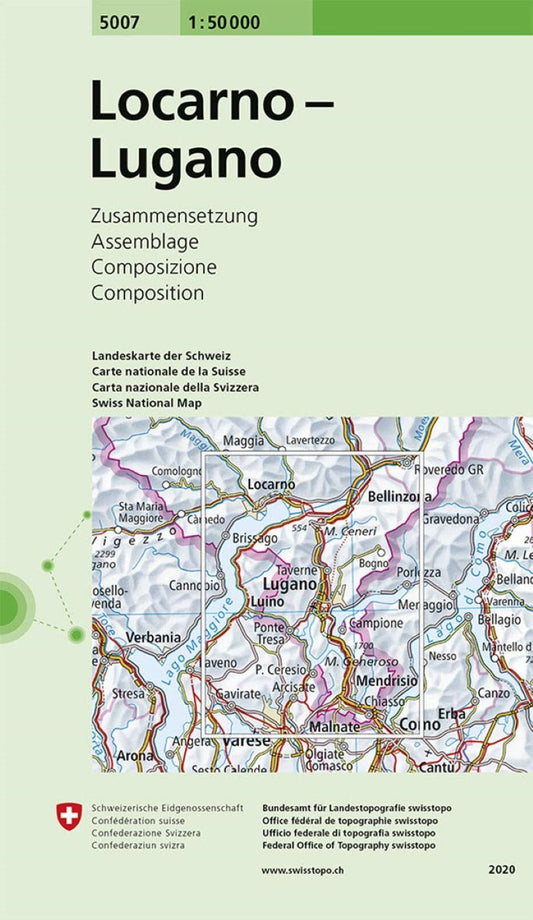 Locarno - Lugano : Switzerland 1:50,000 Topographic Map Series #5007