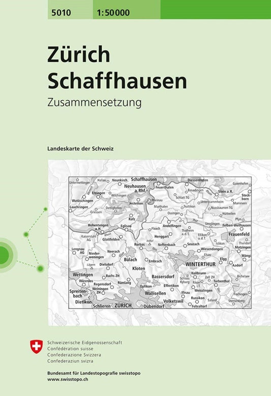 Zurich - Schaffhausen : Switzerland 1:50,000 Topographic Map Series #5010