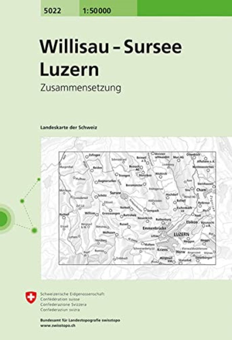 Willisau - Sursee - Luzern : Switzerland 1:50,000 Topographic Map Series #5022