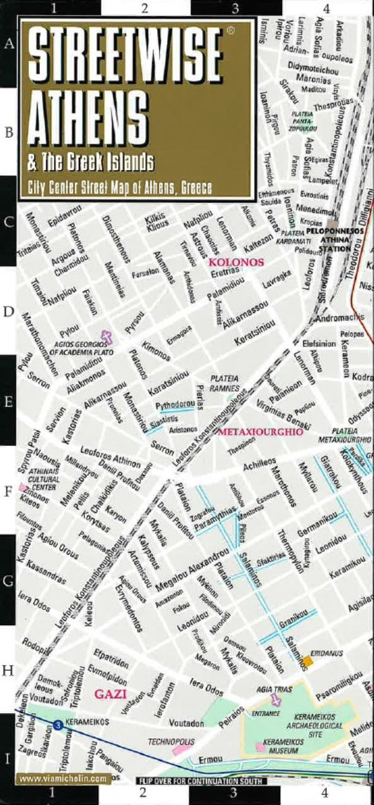 Streetwise Athens laminated map