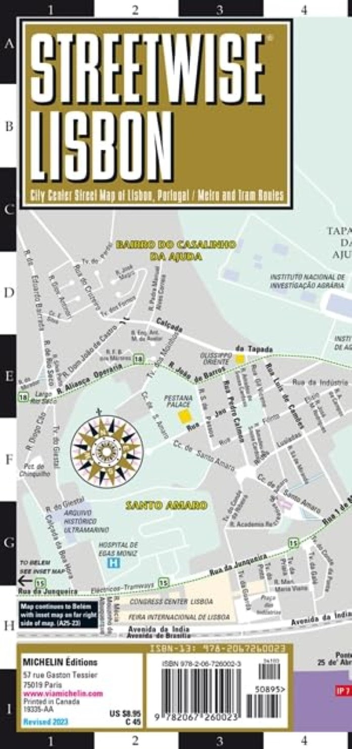 Streetwise Lisbon laminated map