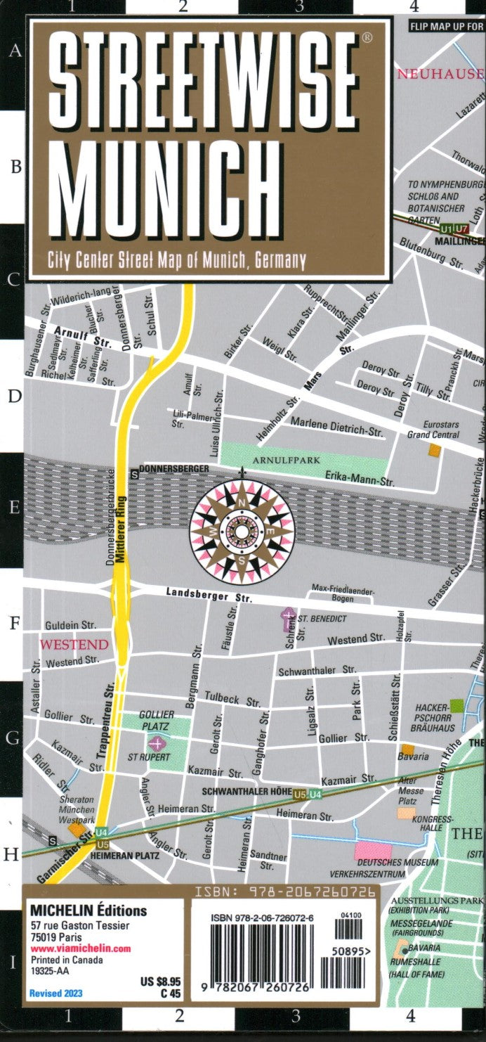 Streetwise Munich laminated map