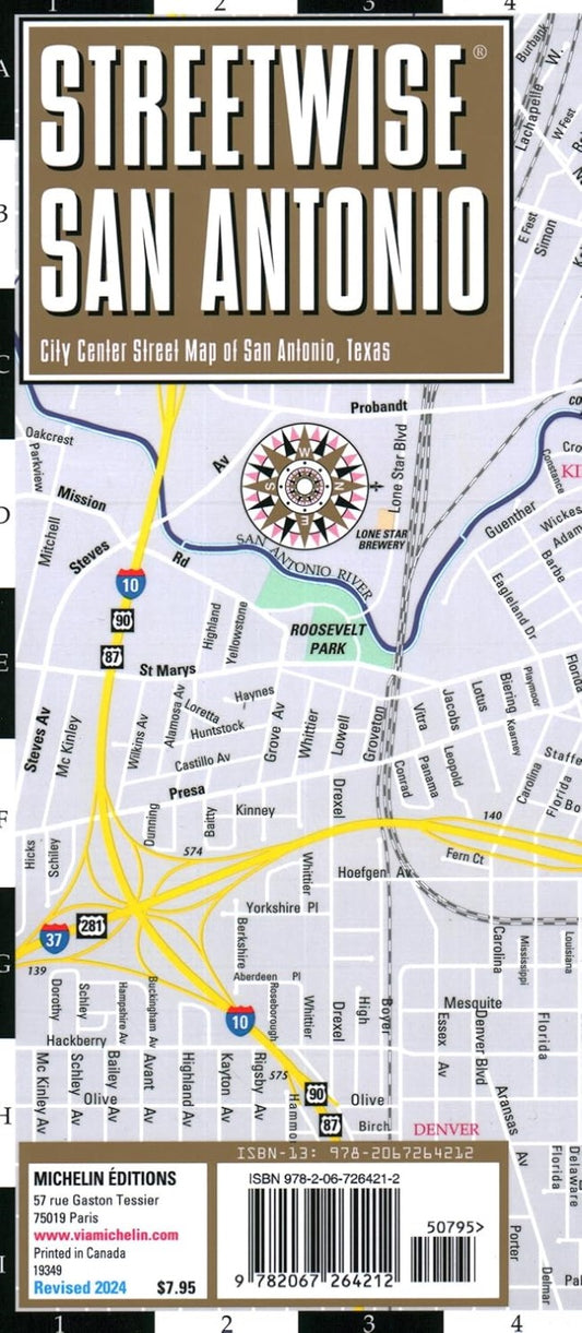 Streetwise San Antonio laminated map