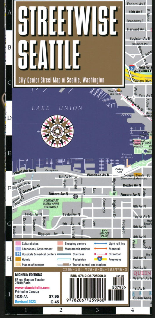 Streetwise Seattle laminated map