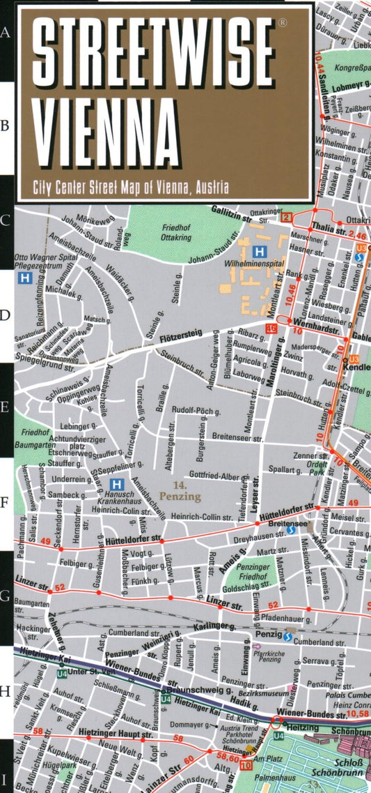 Streetwise Vienna laminated map