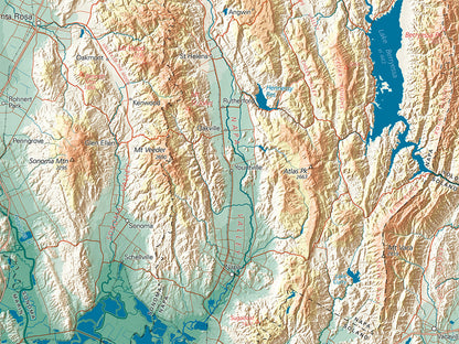 San Francisco Bay Area Elevation Tints Fine Art Print Map