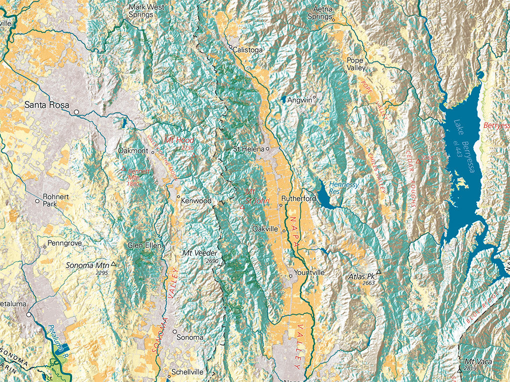 San Francisco Bay Area Land Cover Fine Art Print Map