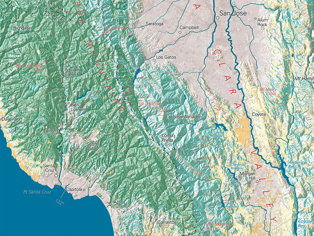 San Francisco Bay Area Land Cover Fine Art Print Map