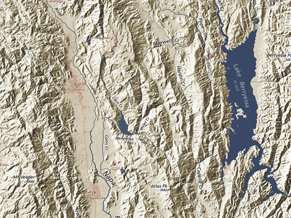 San Francisco Bay Area Landforms and Rivers Fine Art Print Map