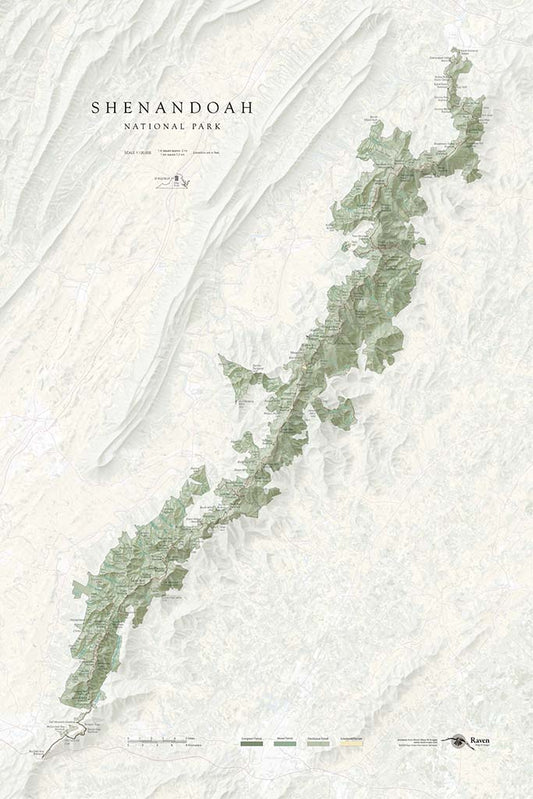 Shenandoah National Park Landscape Fine Art Print Map