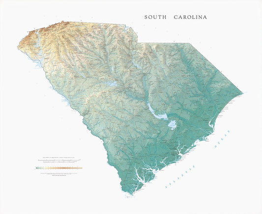 South Carolina [Physical, 35x41, Laminated]