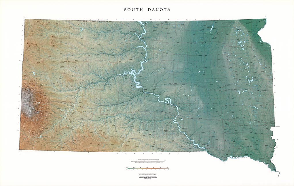 South Dakota [Physical, 37x56]
