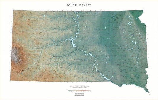 South Dakota [Physical, 37x56]