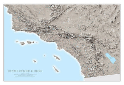 Southern California Landforms Fine Art Print Map