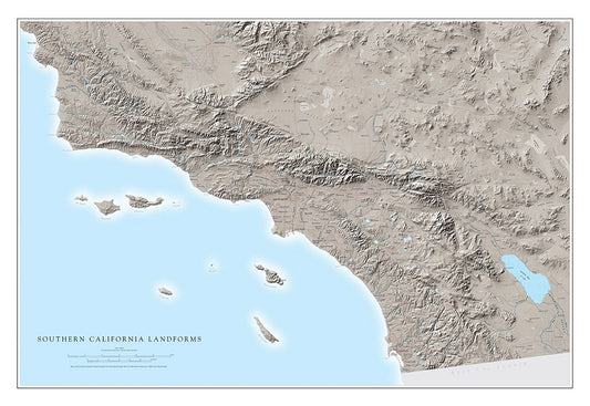 Southern California Landforms Fine Art Print Map