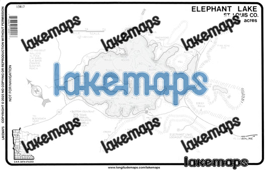 St. Louis County, MN - ELEPHANT - Lakemap - 13817
