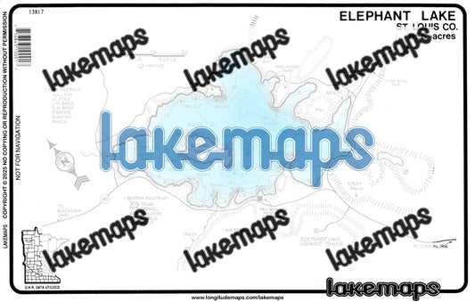 St. Louis County, MN - ELEPHANT - Lakemap - 13817