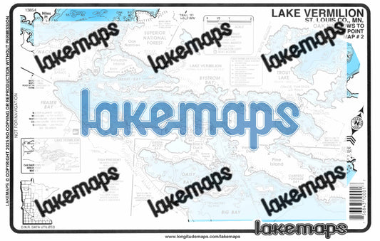 St. Louis County, MN - Lake Vermilion - Map 2 Oak Narrows to Birch Point - Lakemap - 13854