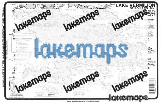 St. Louis County, MN - Lake Vermillion - Map 3 Big Bay - Lakemap - 13855