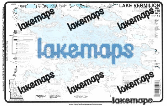 St. Louis County, MN - Lake Vermilion - Map 3 Big Bay - Lakemap - 13855